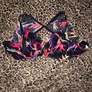 Tropical and fun halter/lace Victoriaβs Secret bra . NWOT. Never worn .